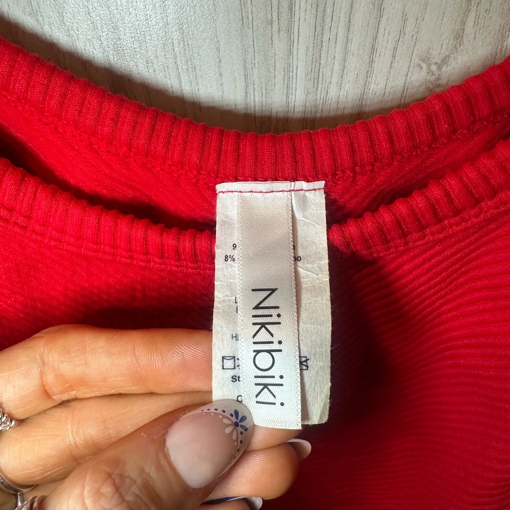 Red Ribbed Tank Top - Picture 3 of 3